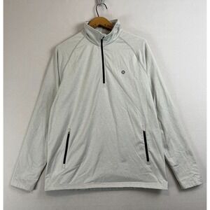 THOUSAND MILES Sweater MENS Large All Day Pullover 1/4 Zip Travel‎ Comfort Gray